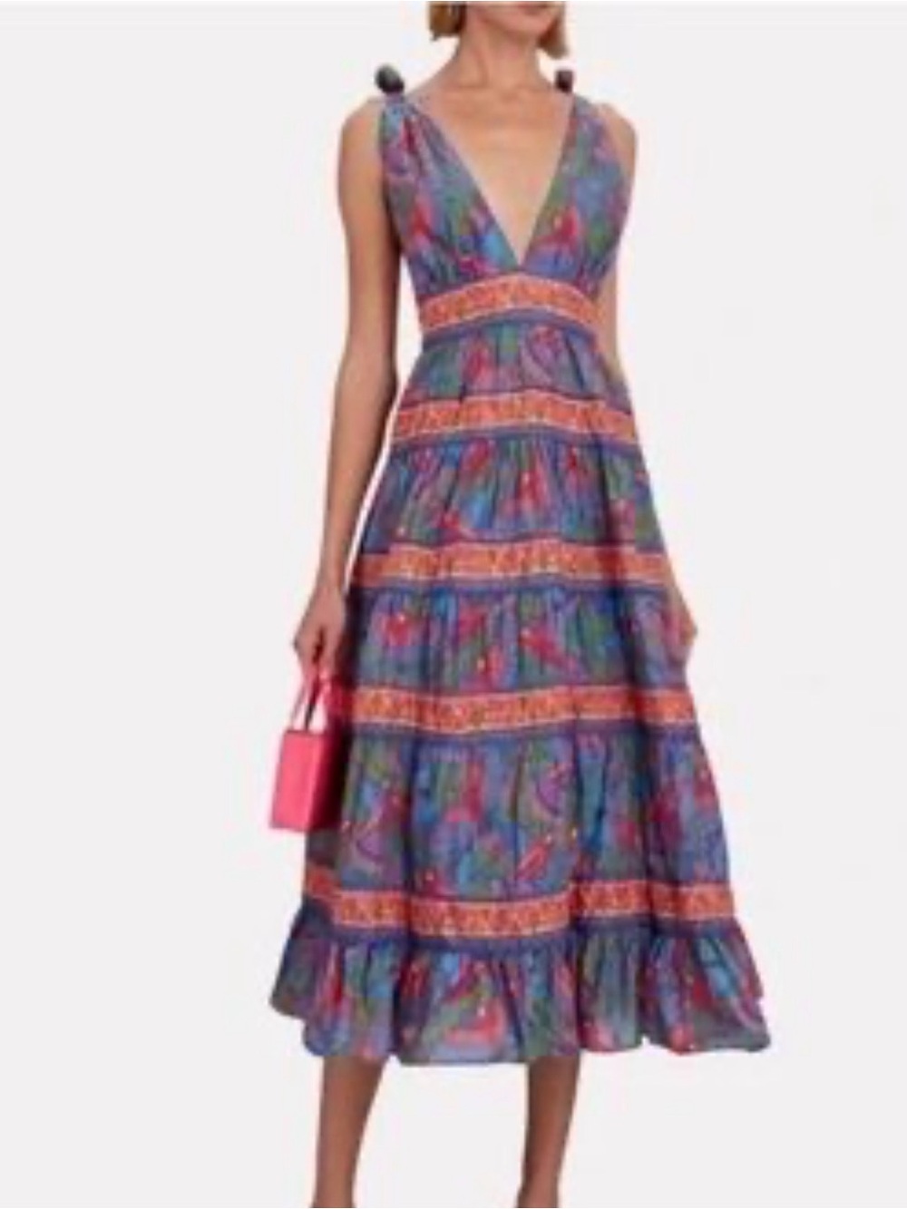FARM Rio Blue Floral Tiered Tie-Shoulder Maxi Dress - Picture 4 of 5